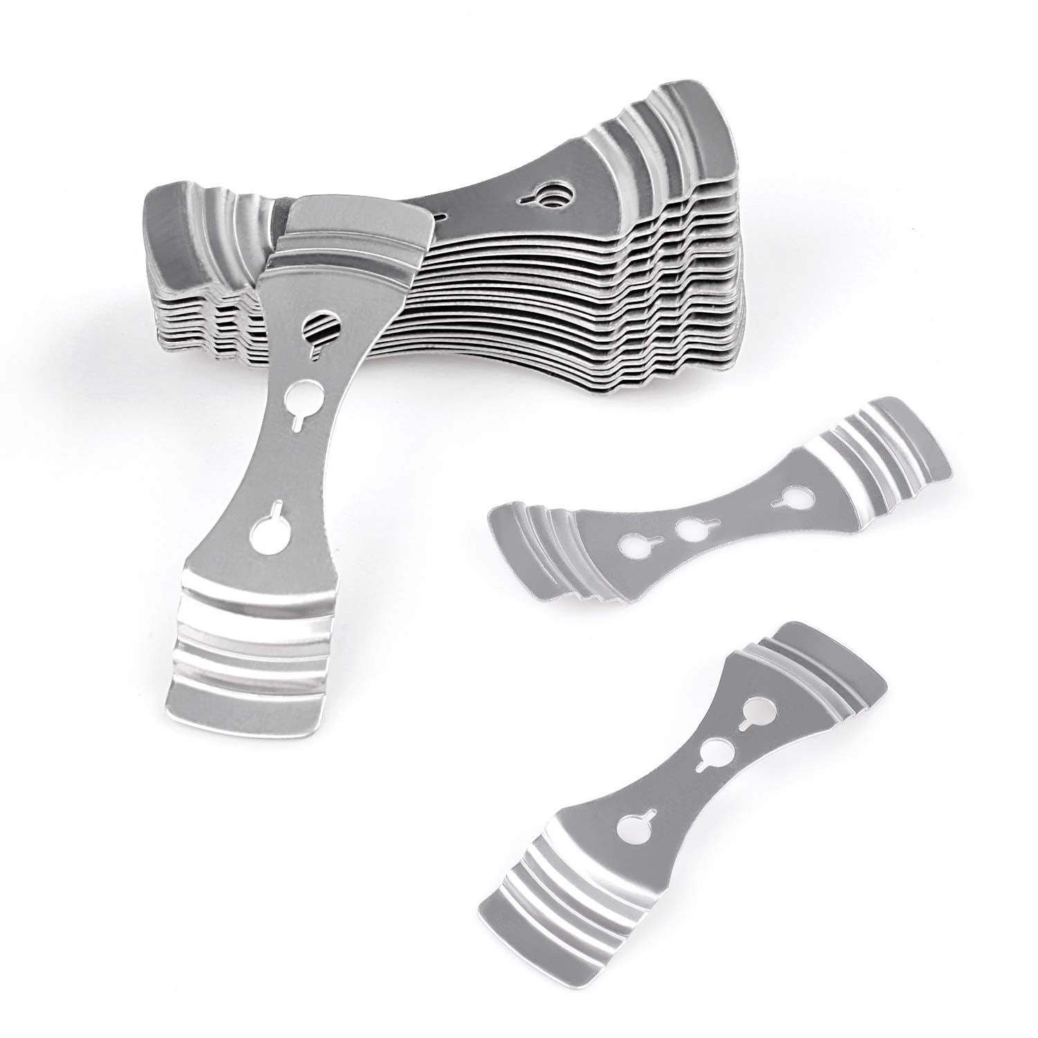 DINGPAI 20pcs Metal Candle Wick Centering Devices, Silver Stainless Steel Candle Wick Holder for Candle Making DINGPAI