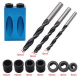 14Pcs Pocket Hole Jig, 15 Degree Dowel Drill Joinery Kit Hole Screw Jig with 6/8/10mm Drive Adapter for Woodworking Angle Drilling Holes, Carpenters Yetaha