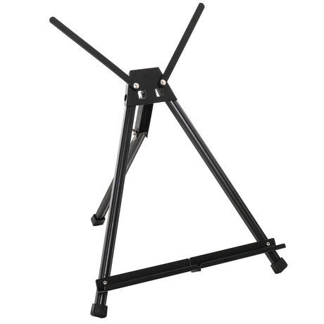 U.S. Art Supply 15" to 21" High Adjustable Black Aluminum Tabletop Display Easel with Extension Arm Wings - Portable Artist Tripod Folding Frame U.S. Art Supply