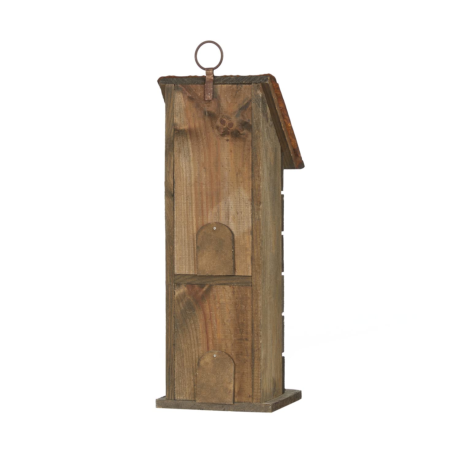 Glitzhome 14.5" H Wooden Garden Bird House Hanging Two-Tiered Distressed with Flowers Decorative Birdhouse glitzhome