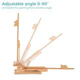 VISWIN 25"H Basic Tabletop H-Frame Easel, Hold Canvas up to 16", Adjustable Sturdy Beech Wood Desktop Art Easel, Portable Painting & Display Table VISWIN