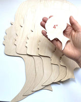 Texan Wood Crafts Small to Large Select your Size African Woman Women Face with Lashes Silhouette Head Unfinished Wood Laser Cut Cutout Shape DIY Texan Wood Crafts