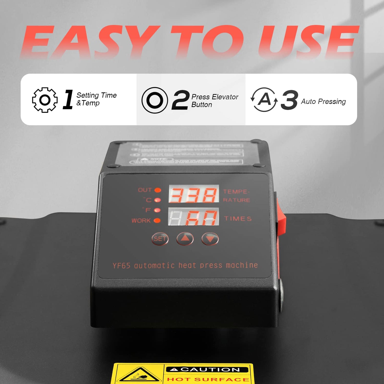 TUSY Auto Heat Press Machine, 15x15 Smart Heat Press Machine for T-Shirts with Auto Release, Professional T-Shirt Press Machine for HTV, Sublimation TUSY