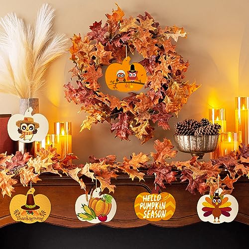 Wooden Pumpkins Ornaments to Paint Halloween Thanksgiving Decoration Cutouts Unfinished 24PCS 3.5 x 3 inches, DIY Blank Unfinished Pumpkin Wood Discs
