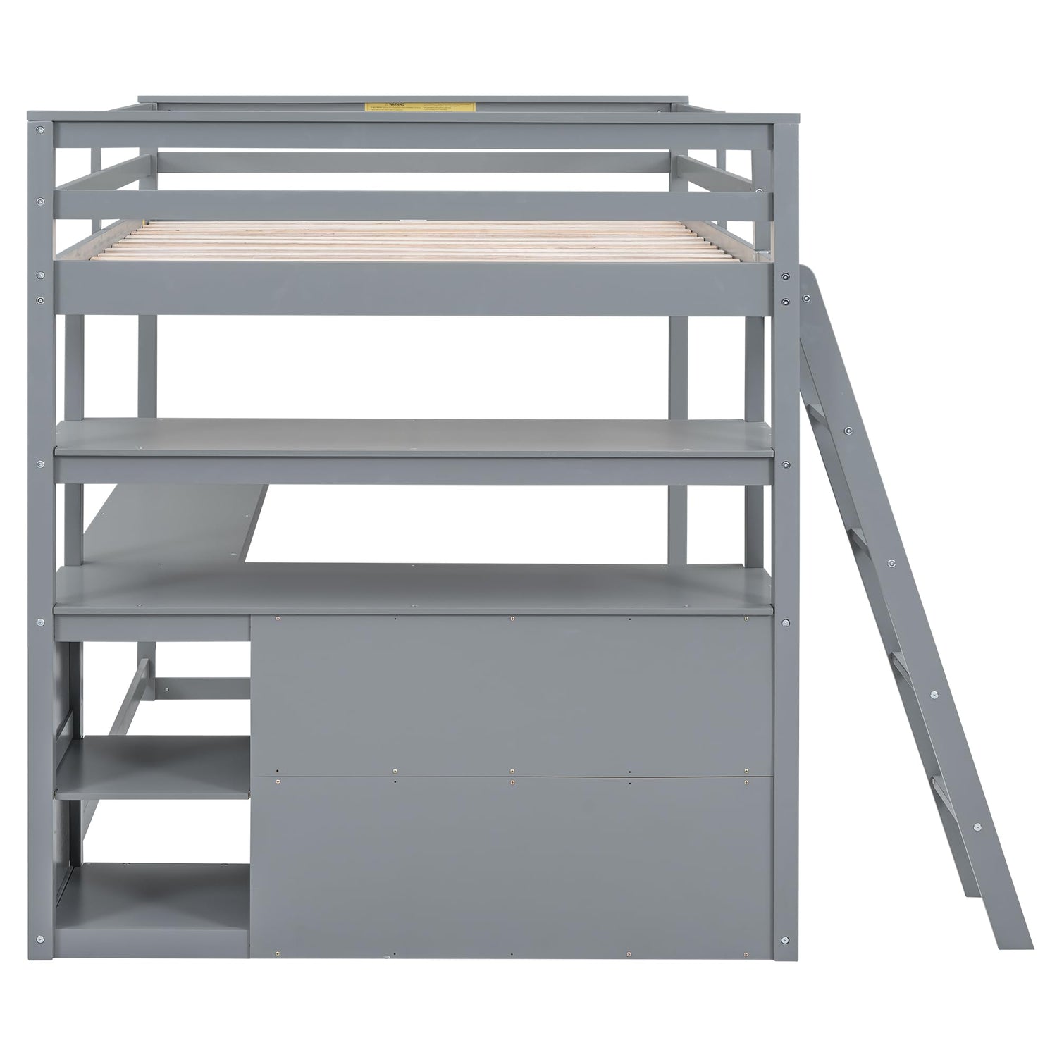 MERITLINE Modern Full Size Loft Bed with Desk, Shelves, and Storage Drawers for Kids and Teens MERITLINE