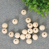 ZOENHOU 400 PCS 25mm Wooden Beads, Natural Round Solid Wood Beads for Crafts Making DIY Handmade Jewelry Bracelet Garland Hair Home Decoration ZOENHOU