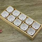 Rustic Compartments Wooden Divided Boxes Succulents Flower Pot Desktop Storage Box Holder, Wood Display Tray for Crafts, Jewelry (10 grids) LokweeTal