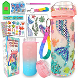 EDsportshouse Decorate Your Own Water Bottle Kits for Girls Age 4-6-8-10,Mermaid Gem Diamond Painting Crafts,Fun Arts and Crafts Gifts Toys for Girls EDsportshouse