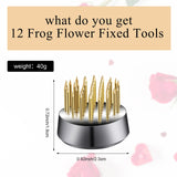 12 Pieces Flower Frog Holder Floral Round Flower Arranger Fixed Flower Pin Holder Tool Floral Arrangement Pin Holder Japanese Flower Holder for Geiserailie