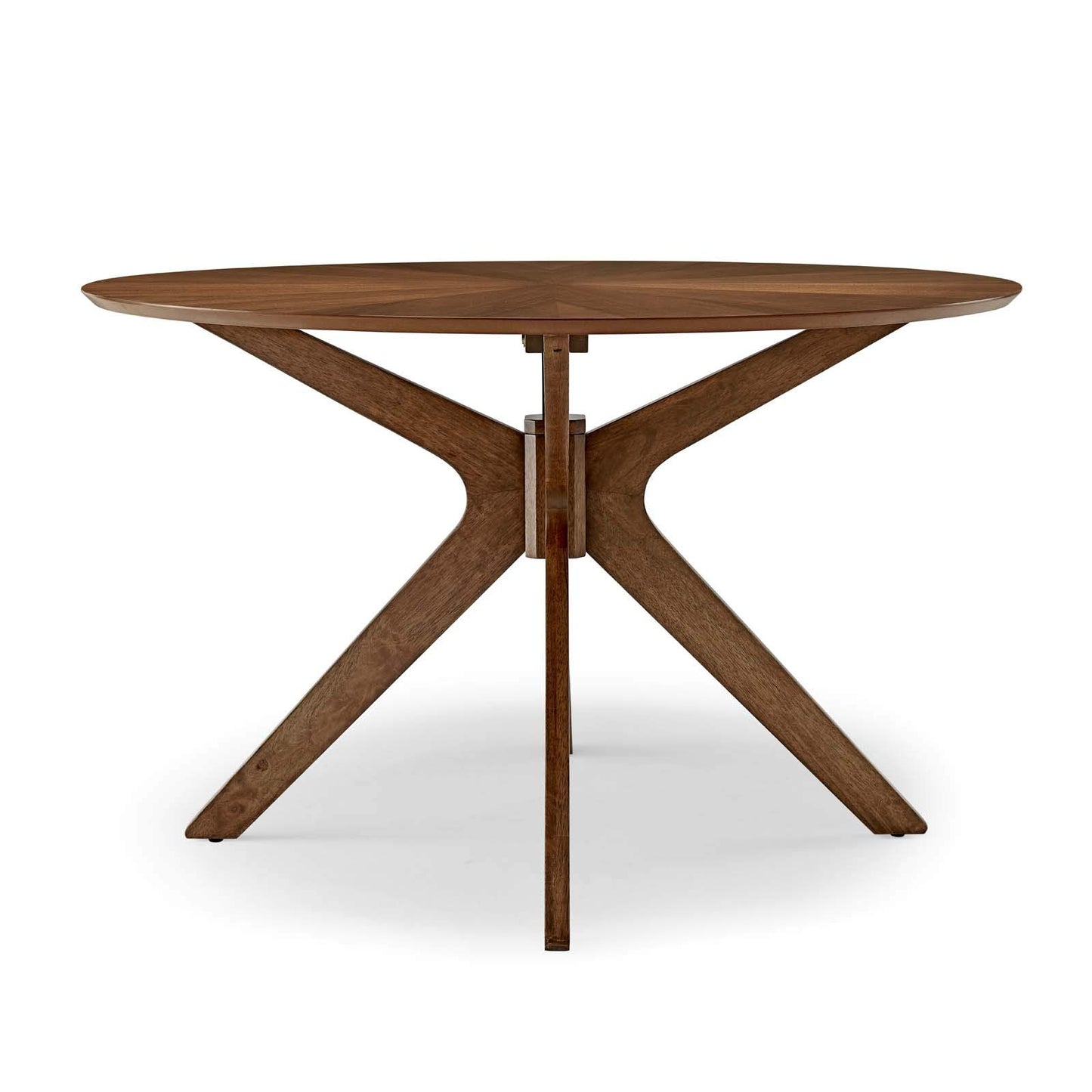 Modway Crossroads 47" Round Wood Dining Table, Walnut