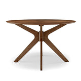 Modway Crossroads 47" Round Wood Dining Table, Walnut Modway