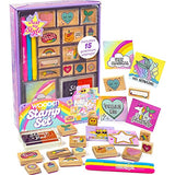 Just My Style Wood Stamp Set by Horizon Group USA, 15 Wooden Stamps, Scrapbooking Sheets, Colorful Markers, Stationery Set, 2-Tone Stamp Pad Just My Style