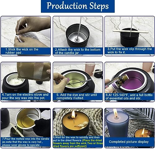Oligar Complete Candle Making Kit with Wax Melter, Candle Making Supplies, DIY Arts&Crafts Kits Gift for Beginners,Adults,Kids,Including Electric Oligar
