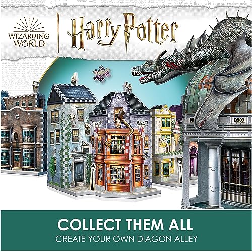 Wrebbit3D Harry Potter 3D Puzzle Model of Gringotts Bank | Diagon Alley Collection | A Mystical Journey of 300 Pieces for Witches, Wizards, and - WoodArtSupply