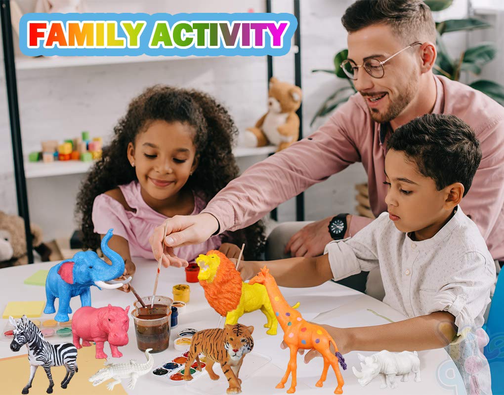 Yileqi Safari Animal Painting Kit for Kids Crafts and Arts Set, Jumbo Jungle Animal Toy Art and Crafts for Boys Girls Age 4 5 6 7 8 Years Old, DIY Yileqi