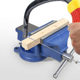 5" Heavy Duty Bench Vise with Anvil Swivel Table Top Clamp Locking Base Sanheshun