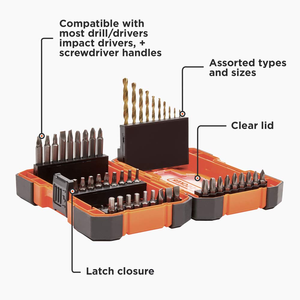 beyond by BLACK+DECKER Drill Bit Set / Screwdriver Bit Set, 46-Piece (BDA46SDDDAEV) - WoodArtSupply