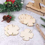 Amosfun 20pcs Wooden Embellishment Clover Shape Wood Cutouts Saint Patricks Day DIY Craft Supplies Amosfun
