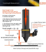 LD-Teemm CO2 laser Focus Lens, 19mm laser Focal lens laser Mirror, CVD ZnSe lens (1pcs) for CO2 Laser Cutting Engraving 40W-150W Machine, LD-Teemm