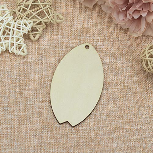 20pcs Surfboard Shape Unfinished Wood Cutouts DIY Crafts Blank Wooden Hanging Gift Tags Ornaments with Ropes for Summer Sea Beach Themed Party