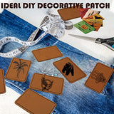 20 Pcs Rectangle Leatherette Hat Patches with Adhesive, Rustic Leatherette Custom Patches Faux Blank Leather Patches for Hats, Custom Fabric Repair HINGTAI