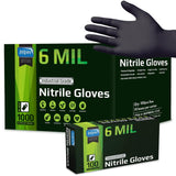 Inspire Black Nitrile Gloves | HEAVY DUTY 6 Mil Nitrile THE ORIGINAL Nitrile Medical Food Cleaning Disposable Gloves (Large, 100, Count) Inspire
