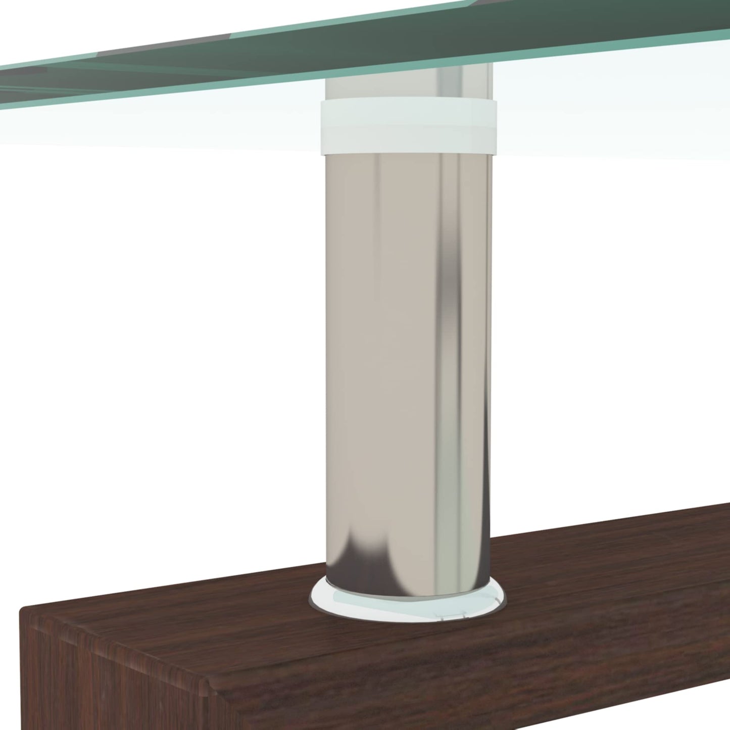 Rectangle Glass Coffee Table, Clear Coffee Table Modern Side Center Tables Furniture for Living Room,Walnut