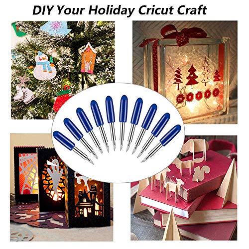 Elefama Deep Cut Blades for Ｃricut Explore Air 2 Air Maker Expression Vinyl Fabric 30PCS 60 Degree for Ｃricut Knife Cutting Blades Replacement Elefama