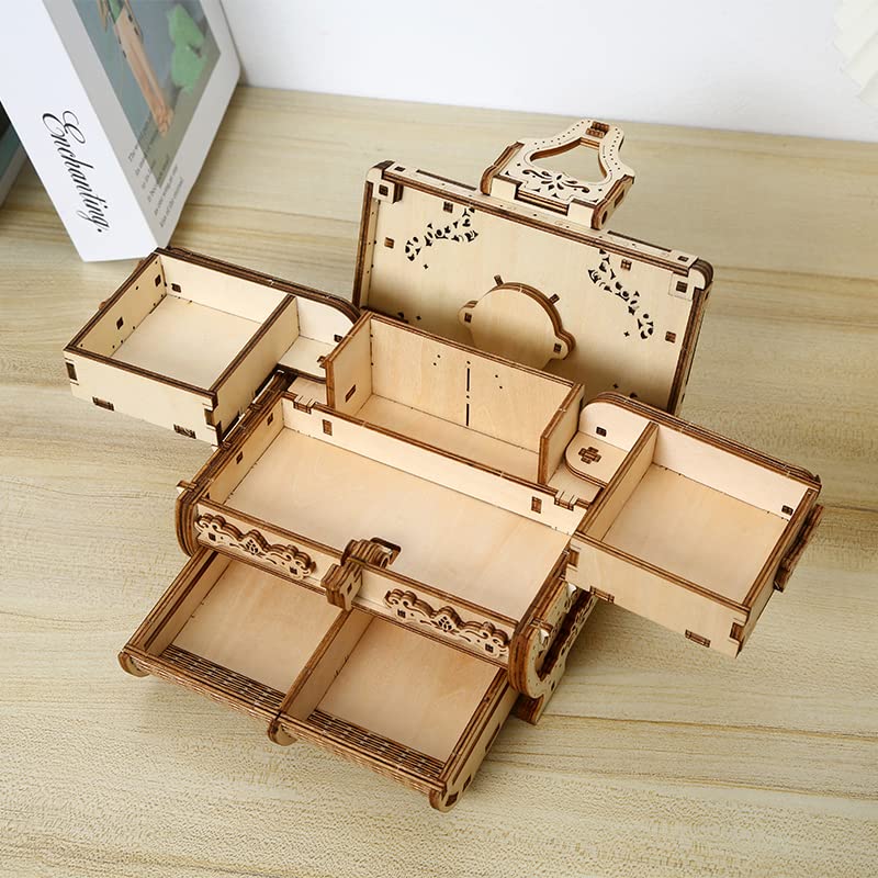 bennama 3D Wooden Puzzles Antique Box - Store Your Jewelry - DIY Gift Box, Brainteaser and Puzzle for Christmas/Birthday,Gifts for Adults and Teens bennama