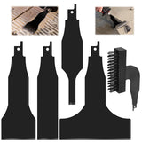 5PCS Reciprocating Saw Spatula Brush Set, Reciprocating Saw Attachment Includes Reciprocating Saw Shovel and Wire Brush, Durable and Strong, Electric YUANYUU