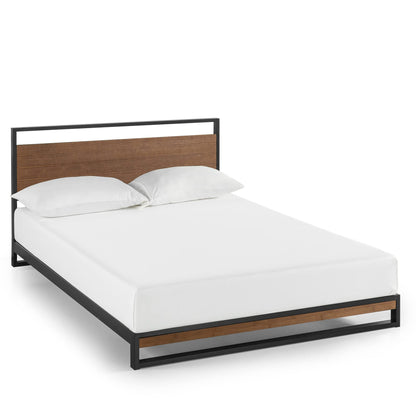 ZINUS Suzanne 37 Inch Bamboo & Metal Platform Bed Frame with Solid Steel Support - WoodArtSupply