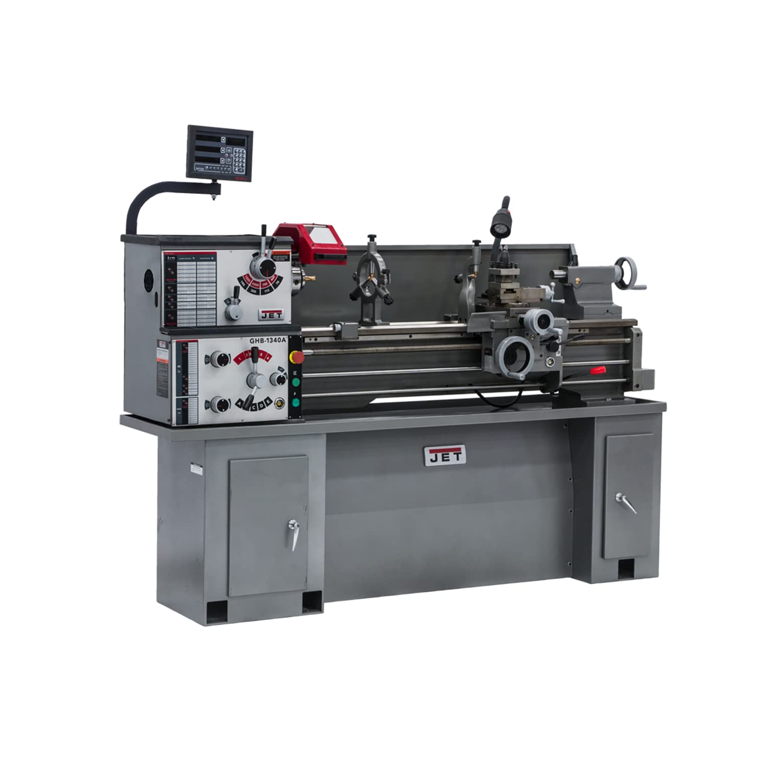 JET GHB-1340A, 13" x 40" Geared Head Bench Lathe with Newall DP700 DRO, 2HP, 1Ph 230V (321131) - WoodArtSupply