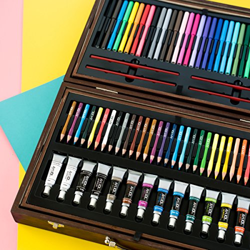 Art 101 Deluxe Art Set, Assorted Colors, 215 Pieces (53215) - WoodArtSupply