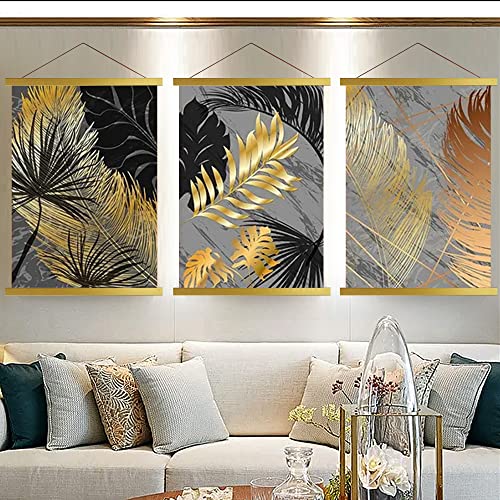 Bluesun 12 inch Magnetic Poster Hanger Frame, 12x16 12x18 12x24 Magnet Canvas Artwork Print Dowel Poster Hangers Frames Hanging Kit(12 inch, Gold) Bluesun