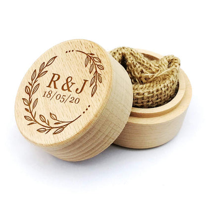 Personalized Ring Box Wedding Ring Box for Anniversary Wedding Engagement Personalized Gifts Wood Proposal Ring Box for Women Men Boyfriend Couple - WoodArtSupply