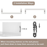 SRIWATANA Floating Shelves Wall Mounted, Solid Wood Wall Shelves Set of 3, Dark Brown… SRIWATANA