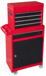 BIG RED ATBT1204R-RB Torin Rolling Garage Workshop Tool Organizer: Detachable 4 Drawer Tool Chest with Large Storage Cabinet and Adjustable Shelf, BIG RED