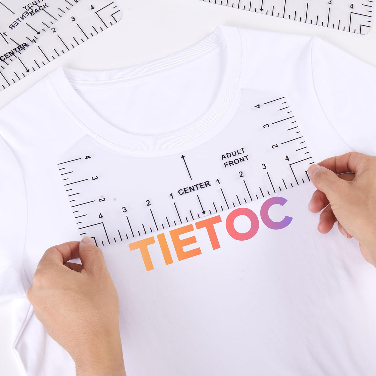 9pcs Tshirt Ruler Guide for Vinyl Alignment, T Shirt Rulers to Center Designs, PVC Measurement Template, Sewing Supplies Accessories Tools for Cricut tietoc