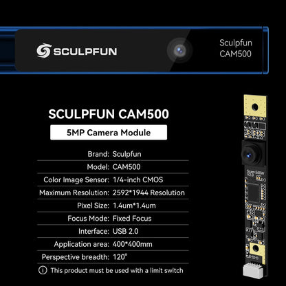 SCULPFUN CAM500 Lightburn Camera,Lightburn Camera for Laser Cutter Precise Positioning,HD Recording,Industrial Camera for Laser Engraver,Working - WoodArtSupply