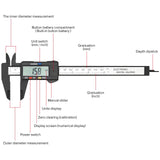 Electronic Digital Caliper, Plastic Vernier Caliper, Caliper Measuring Tool with Inch/Millimeter Conversion, Extra Large LCD Screen, 0-6 Inch/0-150 Vizbrite
