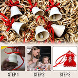 Unfinished Wooden Figures Bell Shape for Art Projects 10 pcs - Paint Your Own Wooden Ornaments - Unfinished Wood Crafts Bells DIY Christmas Ornaments AEVVV