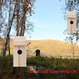 Oceek Cedar Blue Bird Box House Wood Bird House Bluebird Box House Cedar Wren and Chickadee Wren Home Outdoor Hanging Wood Birdhouse No Assembly OceeK