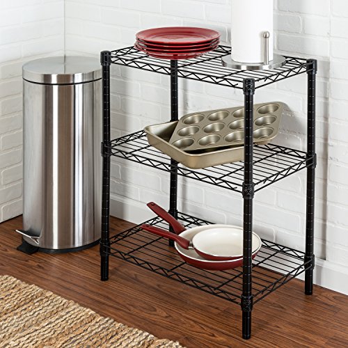 Honey-Can-Do 3-Tier Heavy Duty Adjustable Shelving Unit, Black Honey-Can-Do