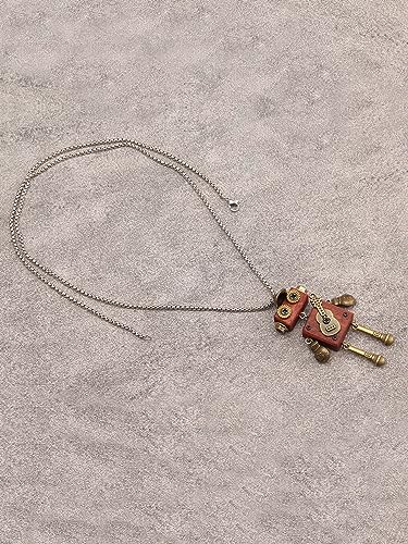 joymiao Wood Pendant Necklace Steampunk Necklace Chunky Gold Necklace Western Long Wooden Neckalce Hippie Choker Necklaces for Women joymiao
