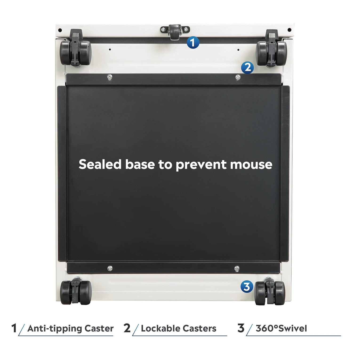 DEVAISE 2-Drawer Mobile File Cabinet with Lock, Commercial Vertical Cabinet in White DEVAISE