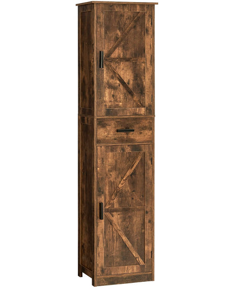 WEENFON Tall Bathroom Cabinet with 6 Shelves, Narrow Cabinet with 2 Doors & 1 Drawer, Freestanding Storage Cabinet, for Bathroom, Living Room, WEENFON