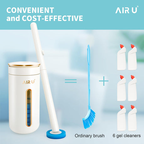 48 Count Disposable Toilet Brush Heads, Toilet Bowl Wand Refills for Toilet and Bathroom Cleaning【Only for AIR U+ Wand】 AIR U+