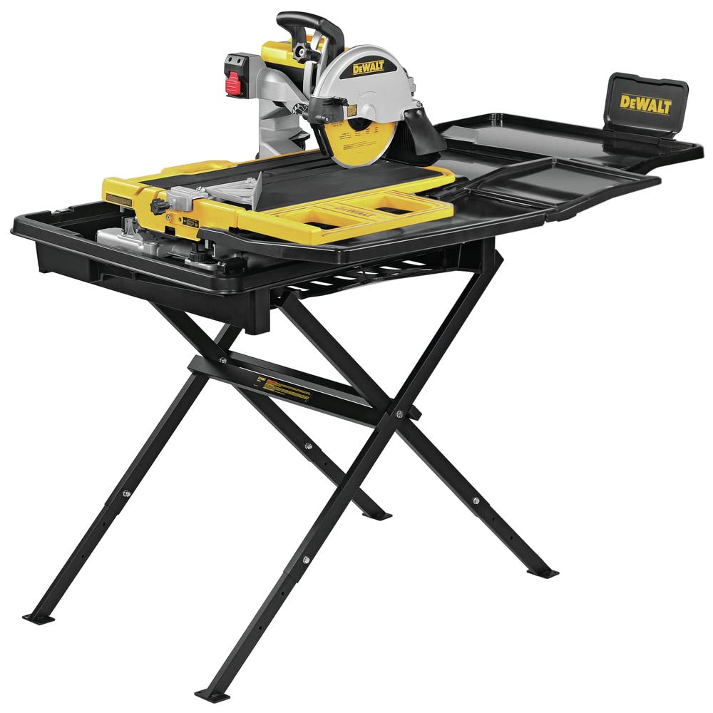 DEWALT Wet Tile Saw with Stand, 10 Inch, 15-Amp, 1,220 MWO, Corded (D36000S) DEWALT
