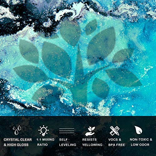 DR. RESIN 2 Gallon Crystal Clear Epoxy Resin Kit (1 gal Resin + 1 gal Hardener) for Jewelry Tabletop Tumbler DIY Craft Coating and Casting DR. RESIN