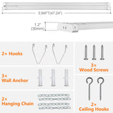 OOOLED 4FT Linkable 42W 4800LM 5000K LED Ceiling Lights for Garages, Pull Chain ON/Off, Linear Work Light Fixture with Plug, 2 Pack OOOLED